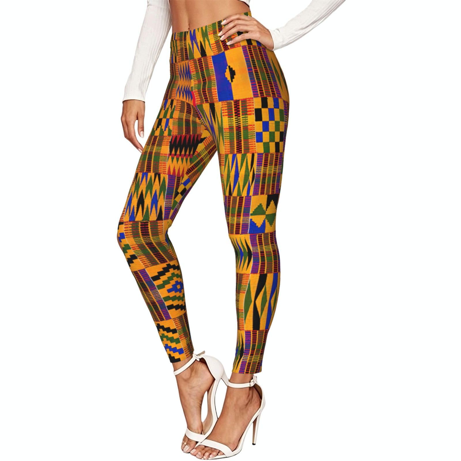 Leggings de compresión suave para mujer con motivos africanos 7