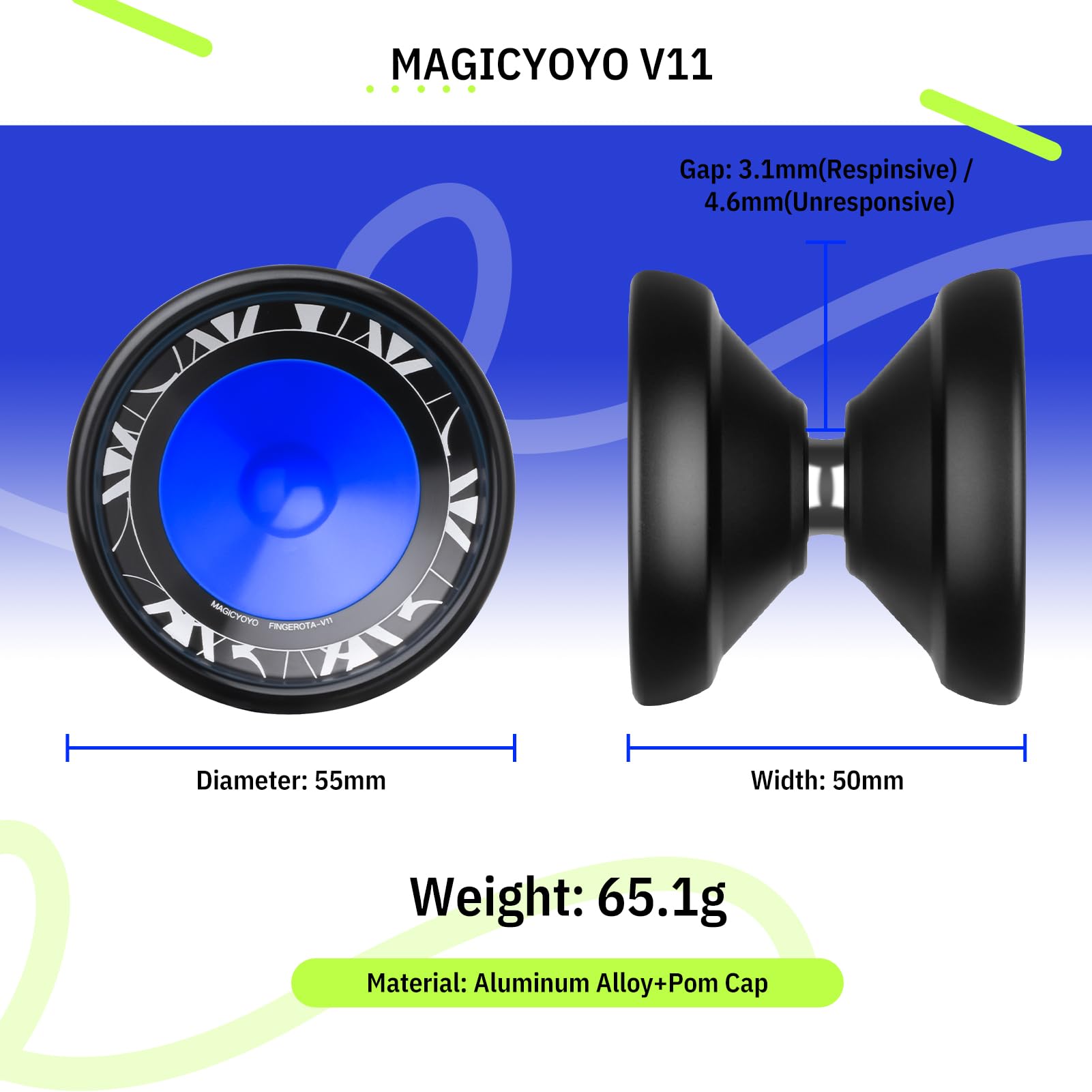 MAGICYOYO V11 Yoyo professionale per adulti, Yoyo in metallo per bambini 8-12