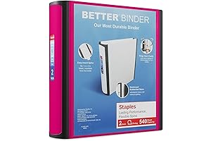 Durable Pink 2-Inch Staple Better Binder for Organization