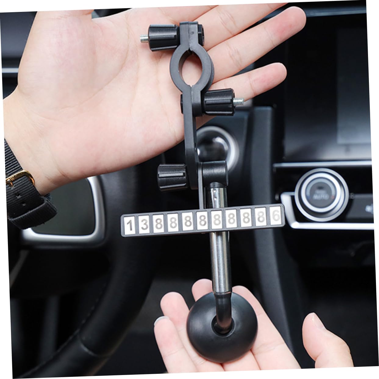 Mikikit 3pezzi Per Smartphone Specchietto Retrovisore Per Auto Rotazione Facile Installazione e Chiamate Compatibile Telefono
