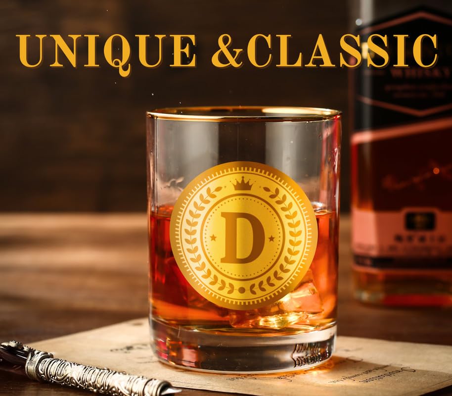 Bicchiere da whisky personalizzato con sottobicchiere per gli uomini, regali alcolici personalizzati per gli amanti del whisky, compleanno unico, regali di Natale per lui, papà, zio, R