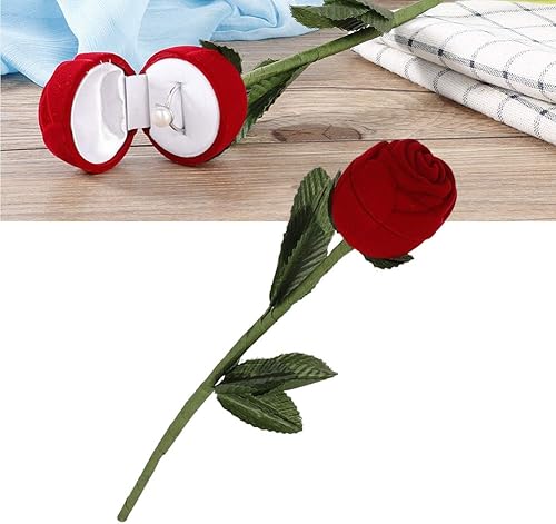 Miniatura 7 de Niiyen Red Rose Rings Box Fashion Rose Flower Shape Wedding Rings Storage Box Necklace Earrings Personalized Innovative Packaging Box