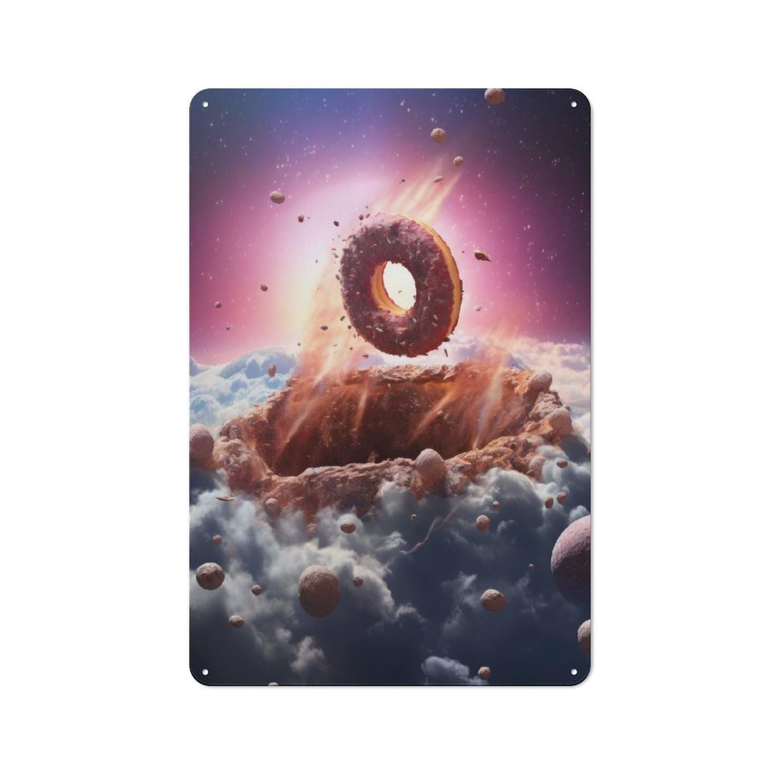 Smart Donut Asteroid Decorative Metal Sign 30x20cm, Studio Wall Plaque for Hobby Room, Office, Lounge Or Living Room