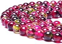 Vista 24 de Piedra natural de 0.394 pulgadas (0.394 pulgadas) con brillo verde luminoso, cuentas redondas de cristal energético, cuentas sueltas para bricolaje