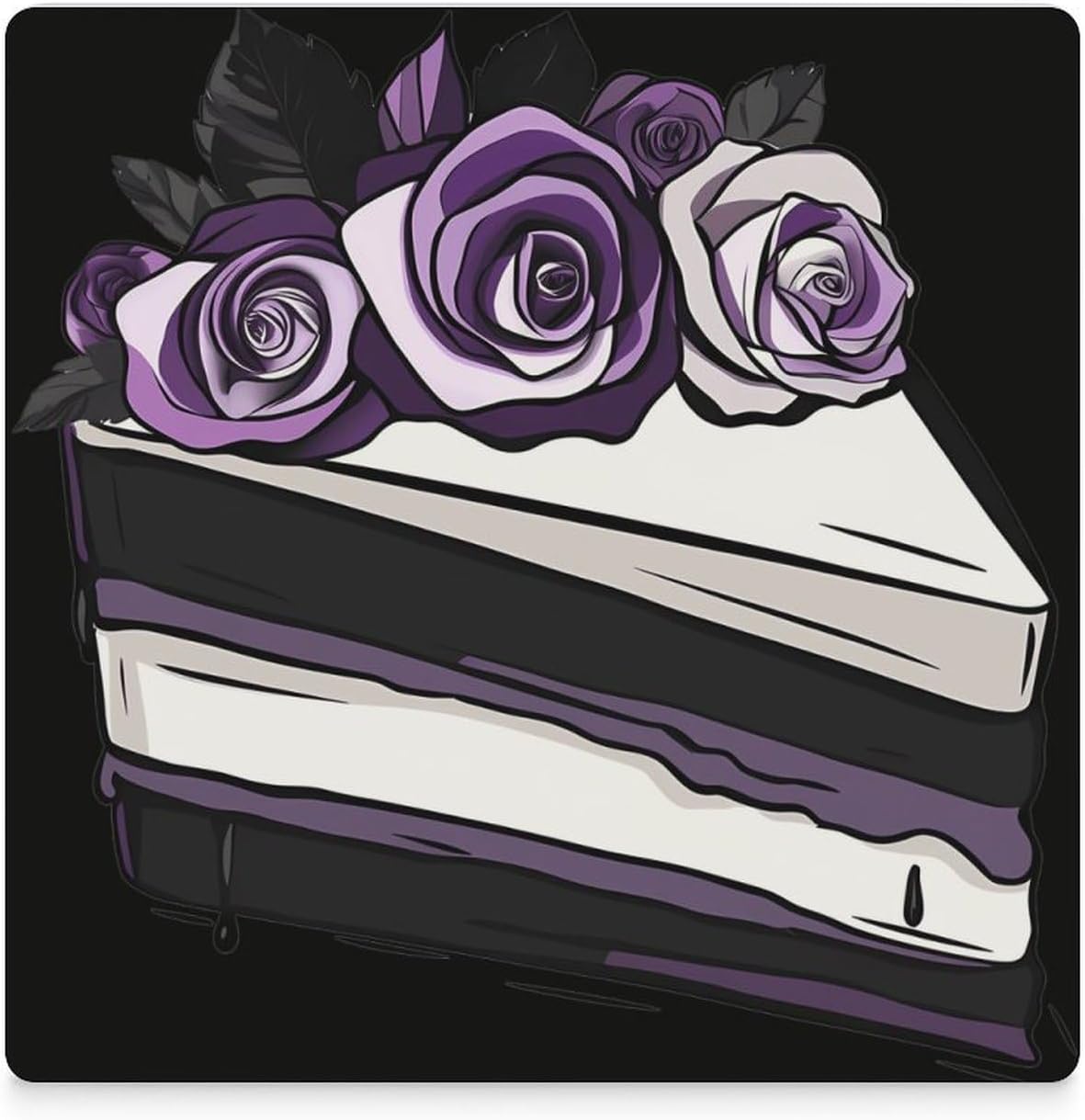 Asexual Pridees Flag Cake Dessert Ceramic Coasters Square Drinks Coaster Coffee Table Decor Table Coaster for Home Bar