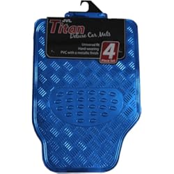 Alfombrillas De Goma Para Kia Sportage JVL Titan 01-693 Alfombrillas de Goma para Coche con Diseño Metálico, Azul, 4 Unidades