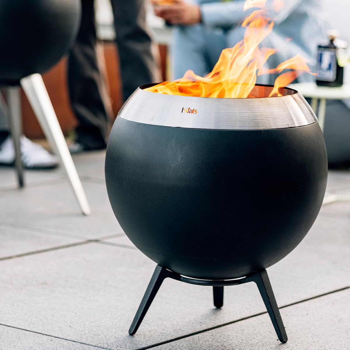 höfats - Moon 45 niedriger Fuß - Standfuß aus Gusseisen für bodennahen Stand - schneller, werkzeugloser Aufbau - Zubehör für Moon 45 Feuerkorb - schwarz emailliert