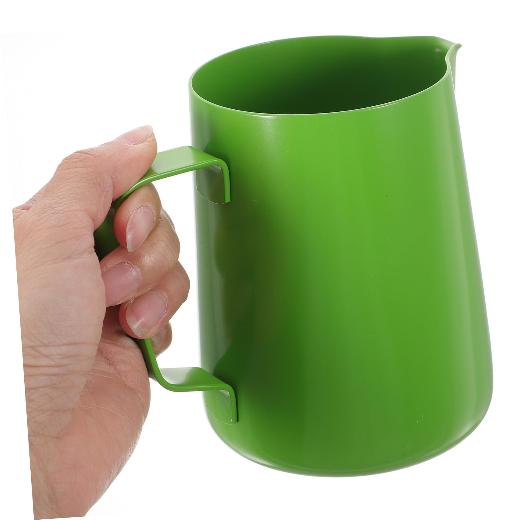 Jarra Espumadora de Leche de Acero Inoxidable con Diseño Antideslizante y Boquilla para Café Espresso Cappuccino y Arte Latte Color Verde Resistente y Fácil de Limpiar