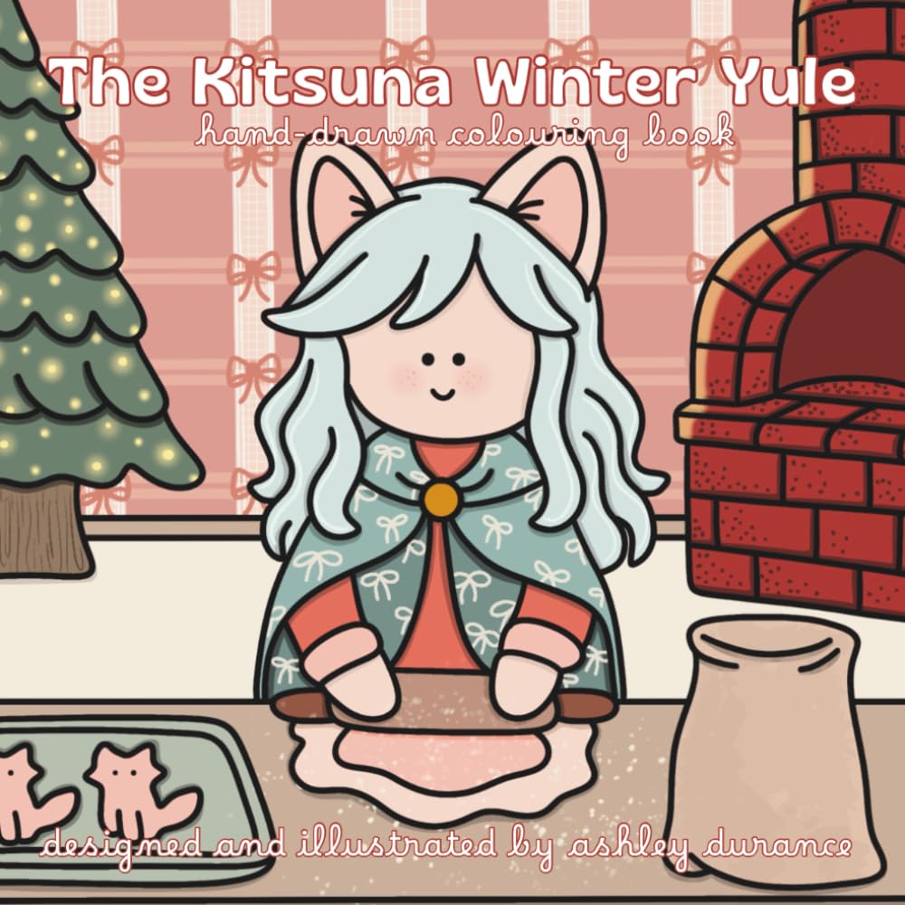 The Kitsuna Winter Yule: Hand-drawn colouring book