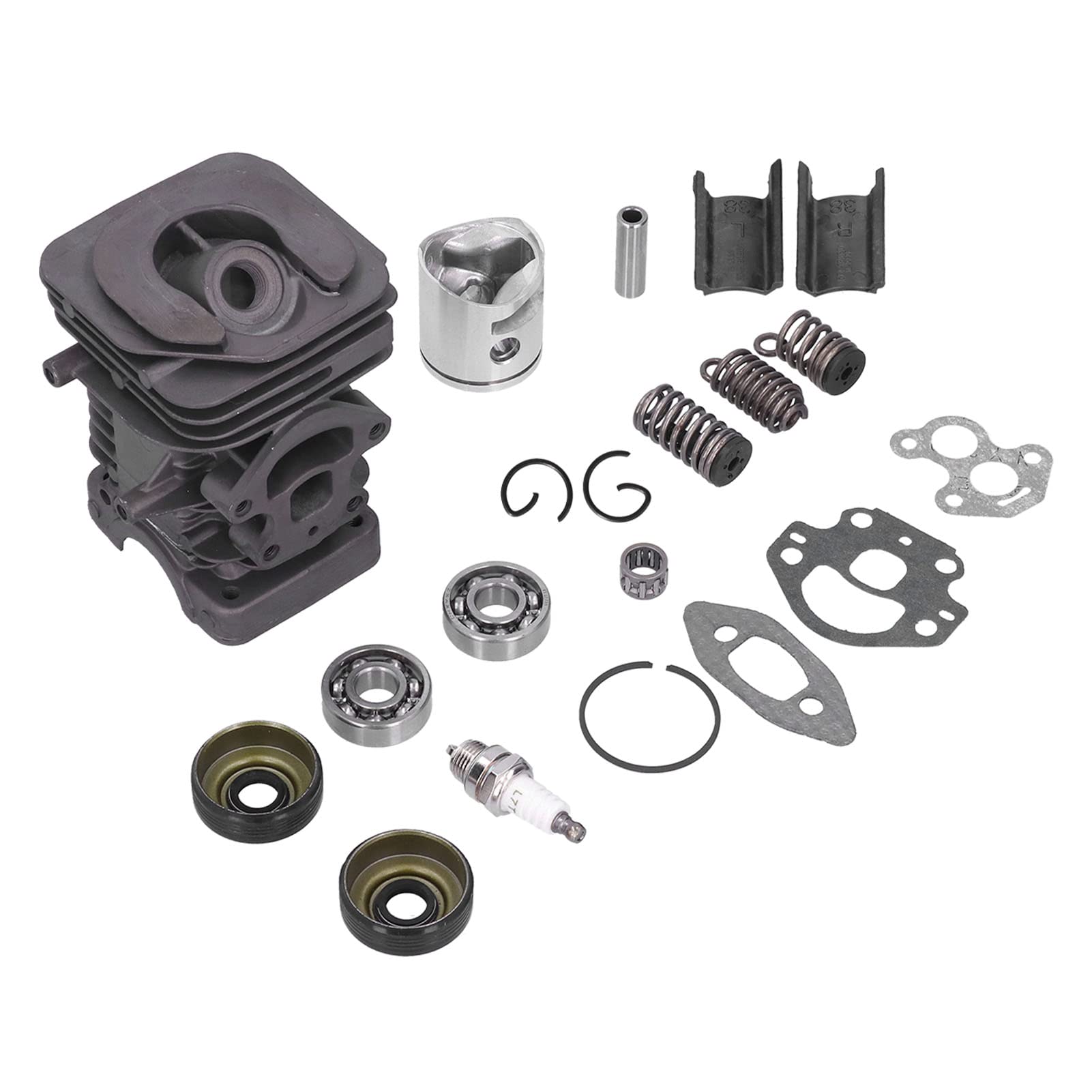 Kit de pistón de cilindro de aluminio de 39 mm, piezas de motosierra de disipación de calor con juego de rodamiento de agujas, herramienta profesional de recuperación forestal