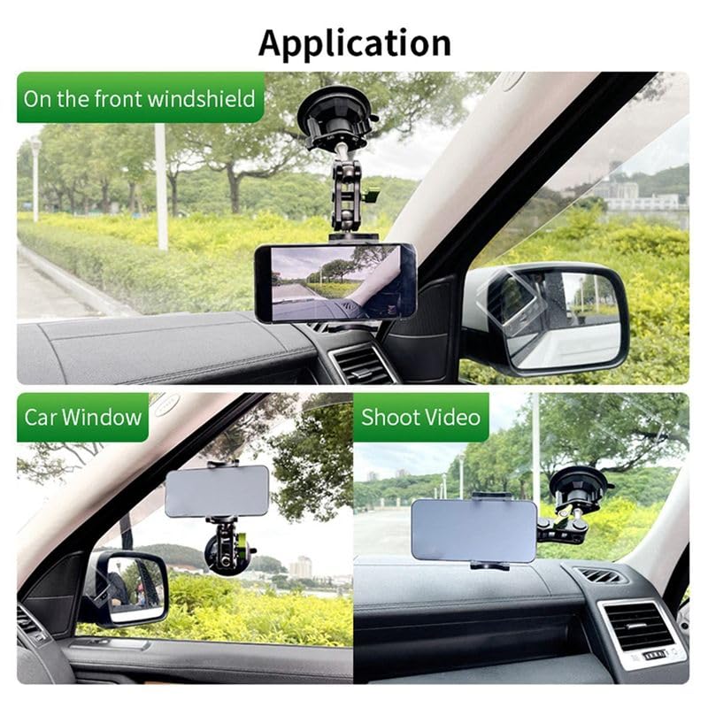 LanParte - Soporte para teléfono para coche, estabilizador para selfie, soporte giratorio de 360°