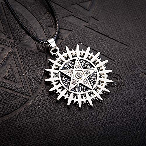 5 pcs Supernatural Necklace Dean Winchester Mask Pendant Necklace,Supernatural Merchandise Inspired Jewelry3