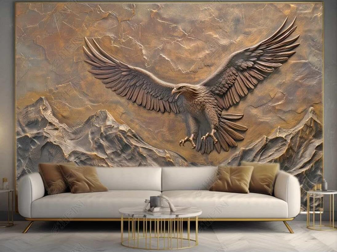 Amazon | 写真の壁紙-壁画 銅のレリーフの鷲 テレビの背景、リビング