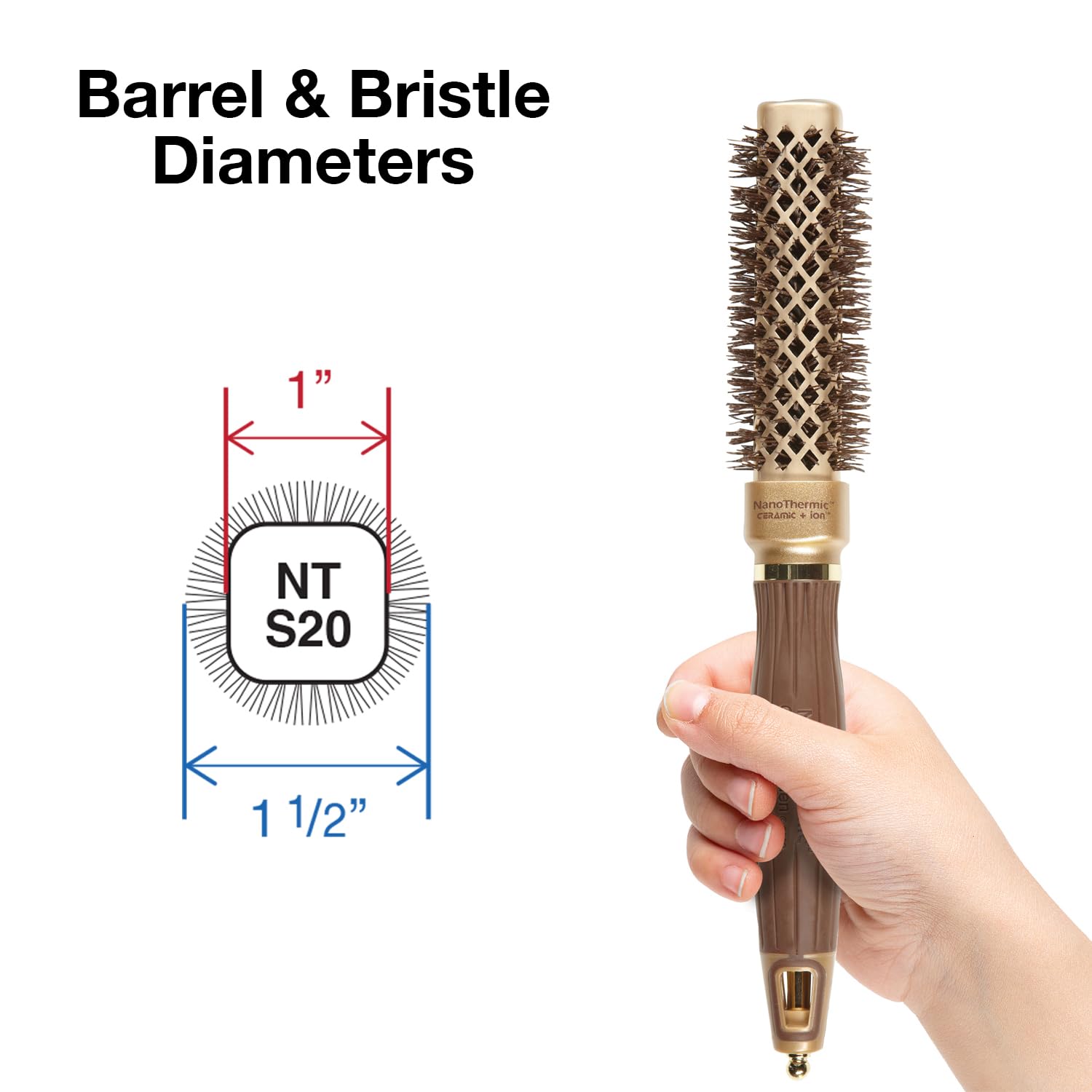 Olivia Garden NanoThermic Ceramic and Ion Shaper Square Small Hair Brush, 1 count