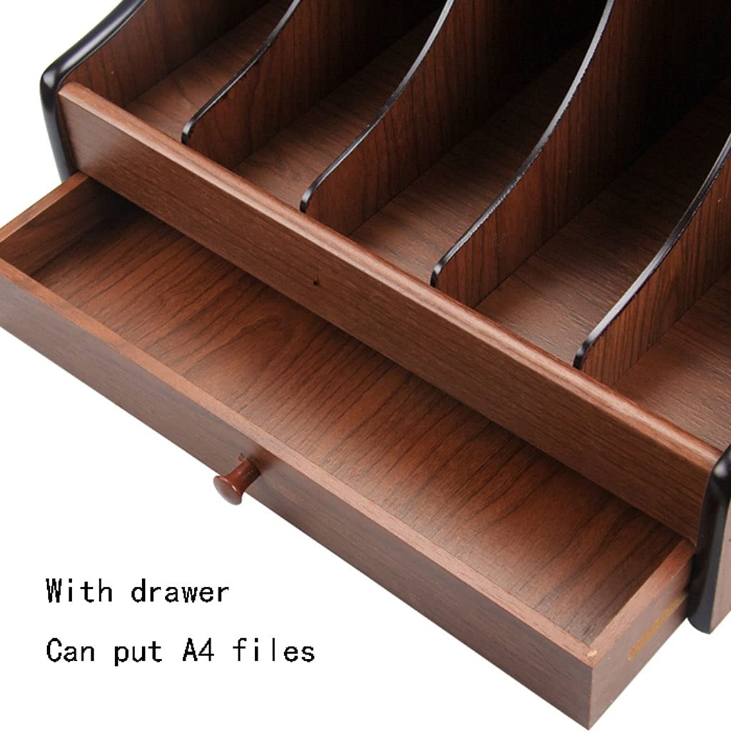 Portadocumenti cremagliera File Rack Contabilità Multi-Layer Scaffale for File in Legno A4 File Rack Ampia capacità DesktopFile Racks Bar con cassetti per l'organizzazione e Lo stoccaggio