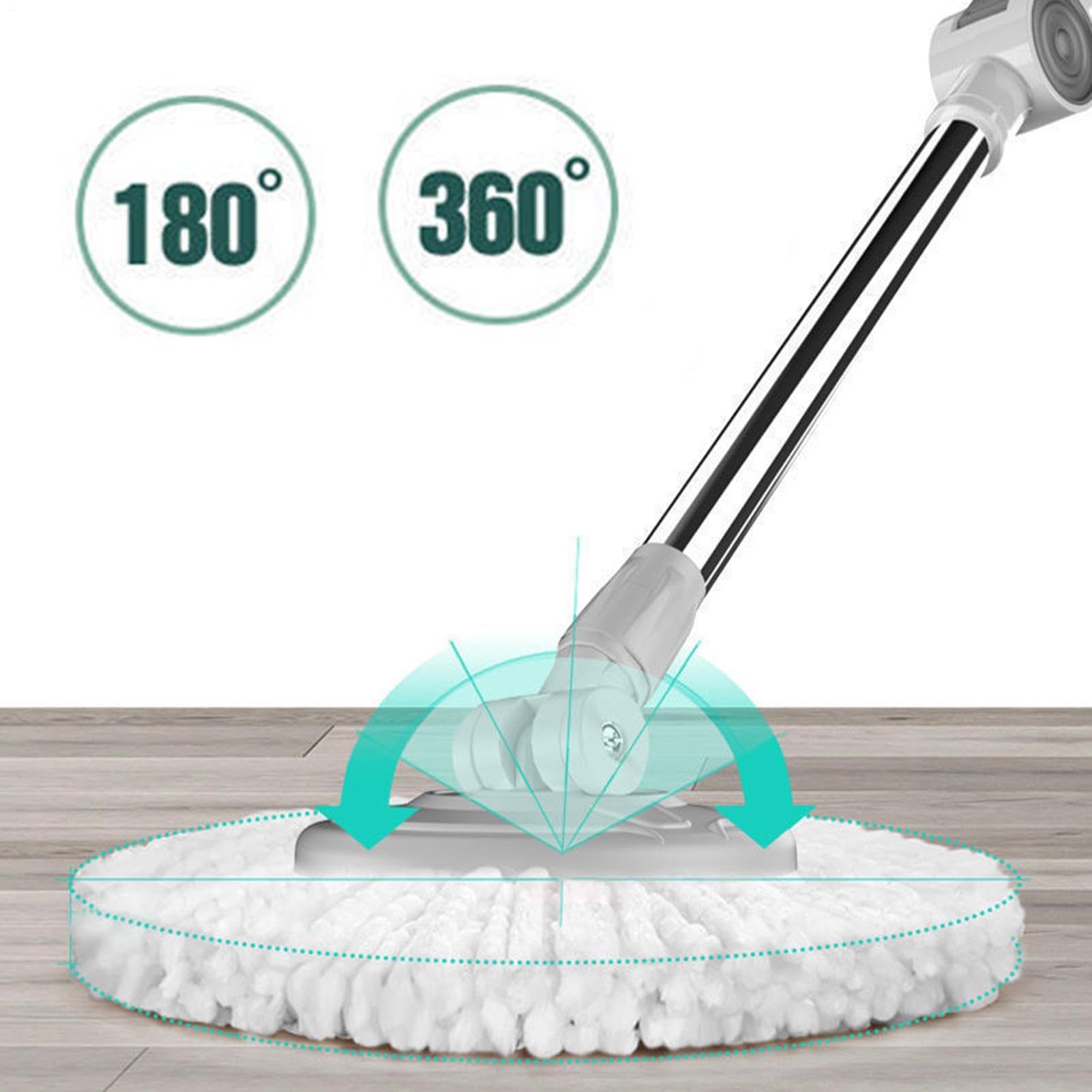Fregona Y Cubo De Limpieza Hogar Compacto Ligero Mango Ajustable Doméstico | Kit Completo De Fregona Y Cubo Con Rotación 360 Grados Autotorsión Apta Para Suelos De Madera, Baldosas, Mármol, Baño,