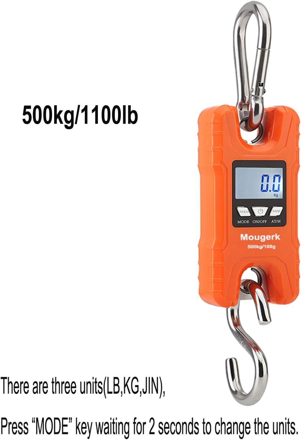 Buy 1 get 1 🔥 Mougerk 500 kg 1100 lb Portable Heavy Duty Digital Crane Scale Hanging Scales 2 AAA Batteries(Not Included) Black Friday - 80% OFF Mougerk 500 kg 1100 lb Portable Heavy Duty Digital Crane Scale Hanging Scales 2 AAA Batteries(Not Included)