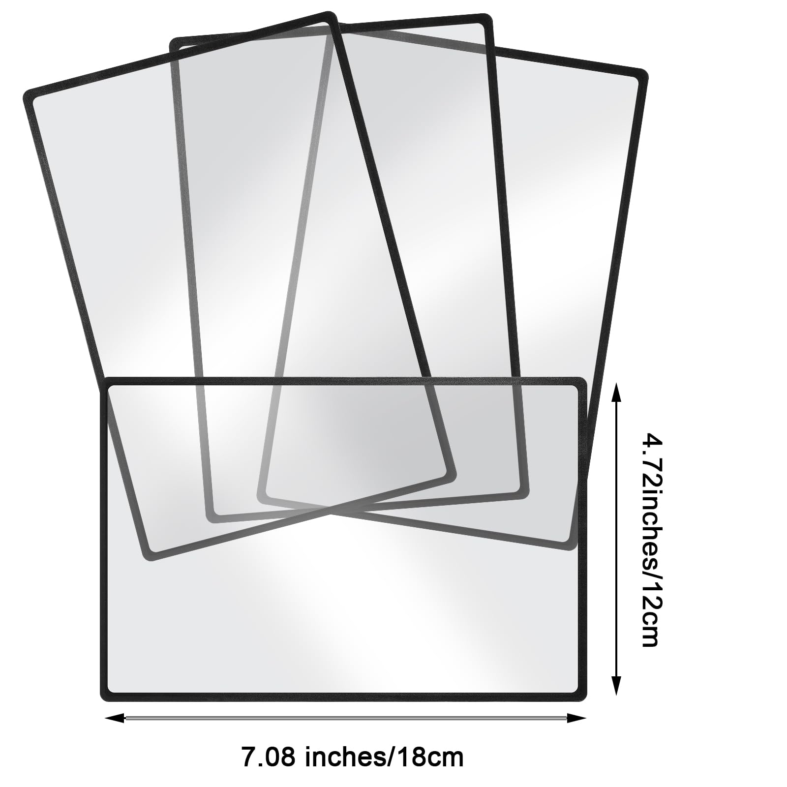 Gjinxi Magnifying Glass for Reading 4Pcs, 3X Lightweight Optical Plastic Fresnel Lens, Page Magnifier Bookmark Flat Magnifier Magnifier for Seniors and Low Vision Reading, Inspection, Coins, Jewelry