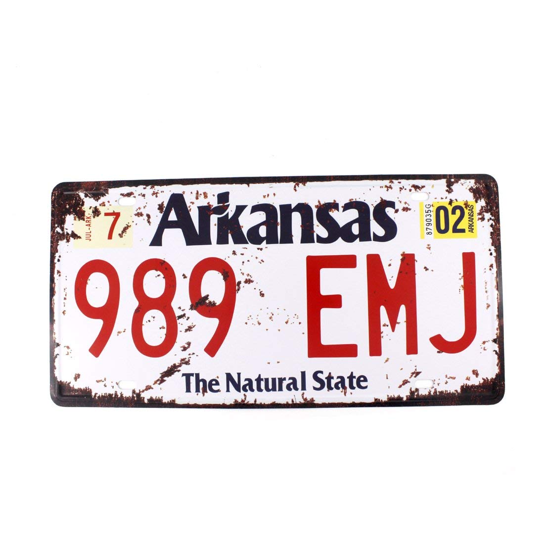 ERLOOD Arkansas 989 EMJ Retro Vintage Auto License Plate Tin Sign Embossed Tag Size Home Pub Bar Decor 6 X 12