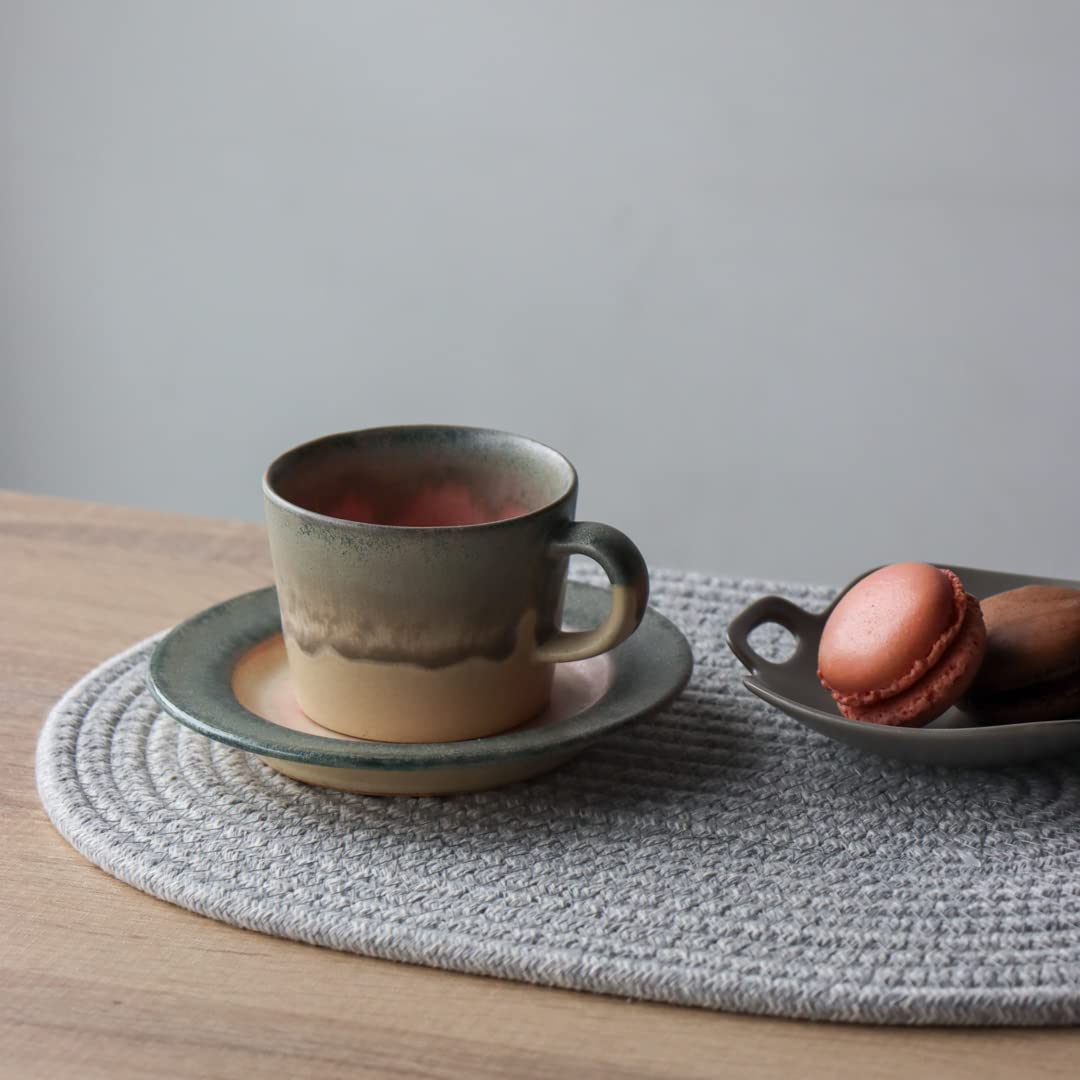 陶器のカップ 2個セット ピンクグレー 陶器製マグカップ2個セット