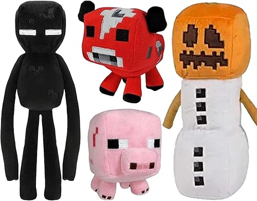 XSLWAN Creeper Plush Toys Baby PigBaby Mooshroom Plushand Enderman Plush Toys Game Plush Stuffed Toys for GIF Black