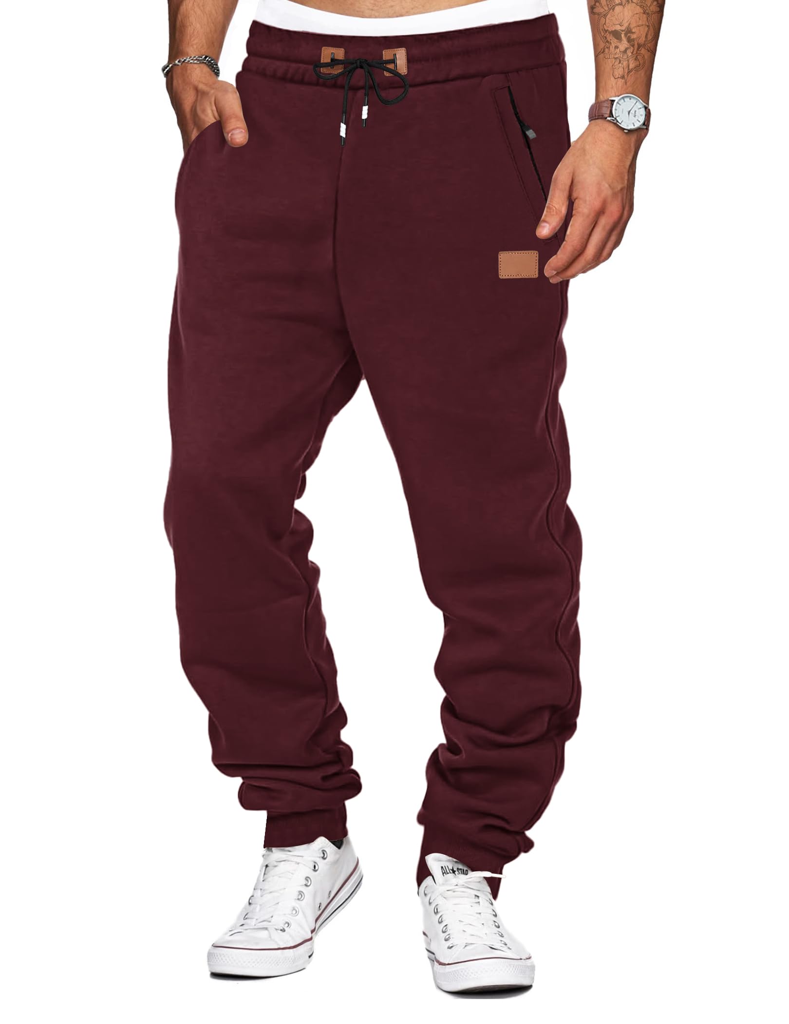 TARAINYA Jogginghose Herren Zipper Baumwolle Sweatpants Jogginghosen Jogger Trainingshose mit Taschen