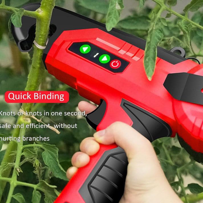 Legatrice elettrica per Piante per UVA, lamponi, pomodori e Verdure da vinificazione, con 2 batterie, Fune Metallica di Ricambio, Nastro per Legare Piante, legatrice per Fili