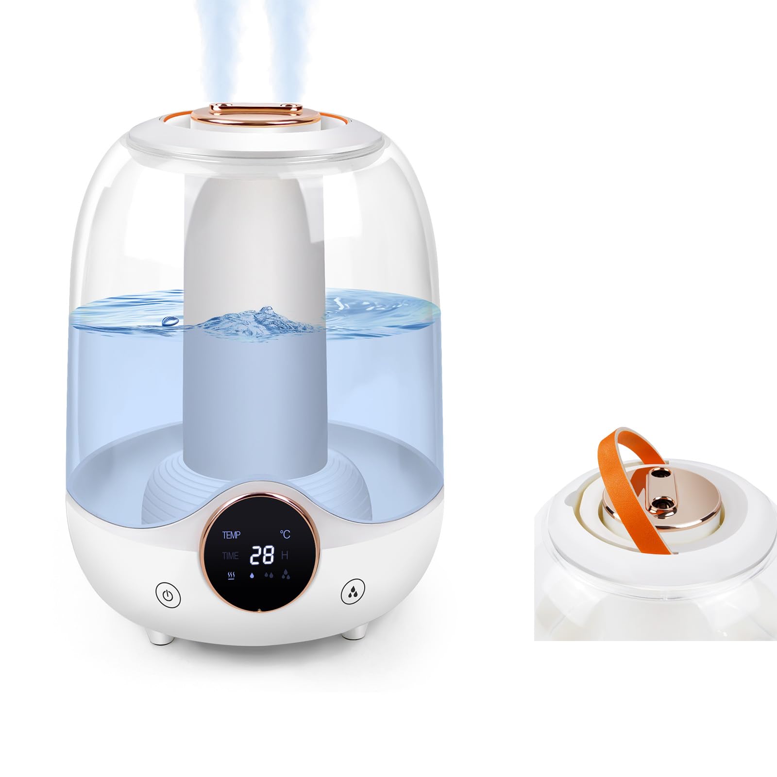 Humidifier Cool Mist Humidifier for Bedroom Air Humidifier for Baby Home Humidifier Quiet for Bedroom Cool Mist Maker LED Display Humidifier 3 Speed Fogging