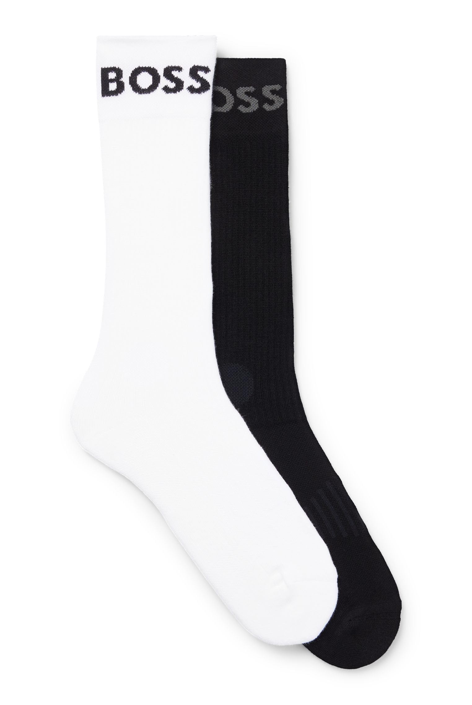 BOSSMens 2P RS Sport Col CC Two-pack of short logo socks in a cotton blend