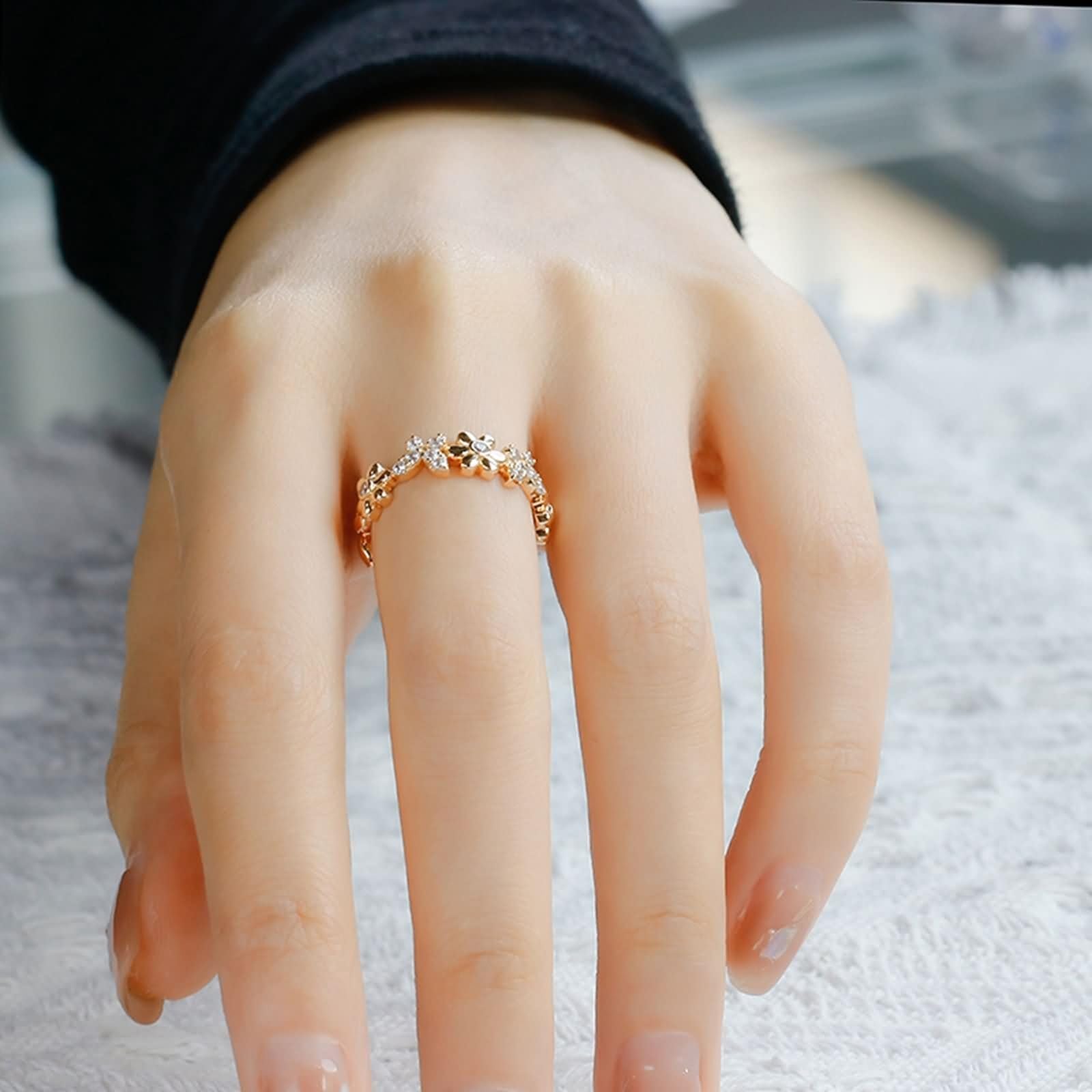 Anillos de pareja de oro 9 K/14 K/18 K auténtico con moissanita, forma de mariposa