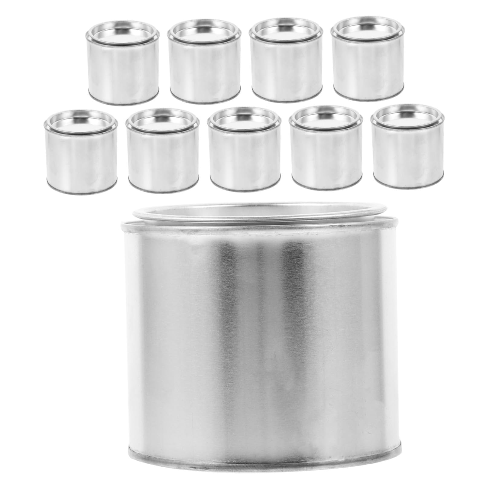 Uonlytech 10 Recipientes Metálicos con Tapa Botes De Tinta Soportes De Almacenamiento Latas De Pintura Vacías con Tapa Cubos De Pintura Latas De Vacías con Vaso Mezclador