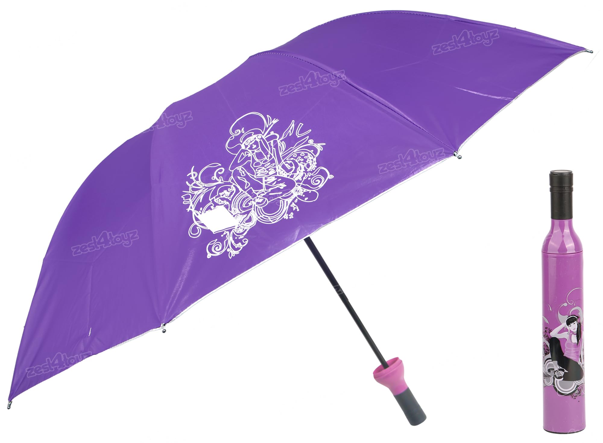 zest 4 toyz Umbrella For Women Men Newest Windproof Travel Umbrella for UV Protection & Rain with Bottle Case Compact Folding Design (Pack of 1) Purple-image-20