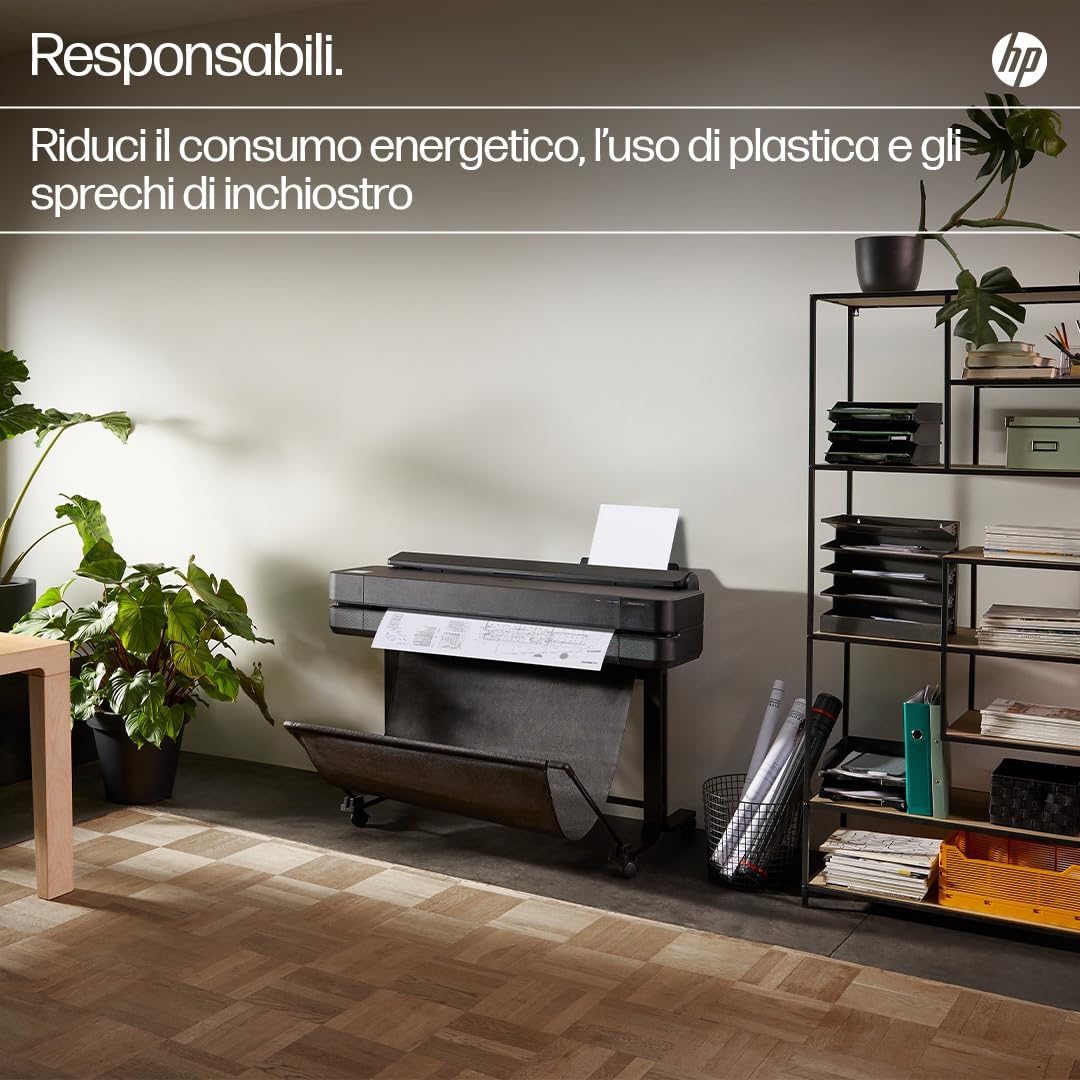 HP DesignJet T650 Stampante Grandi Formati 91 cm A4-A0 82 Pagine A1/h Gigabit Ethernet USB Wi-Fi Nero