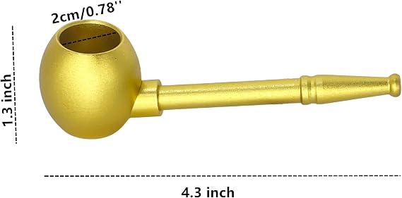 Brass Retro Pipe for Beginner Classic Pipe 4.5 inch Large Bowl Pipe