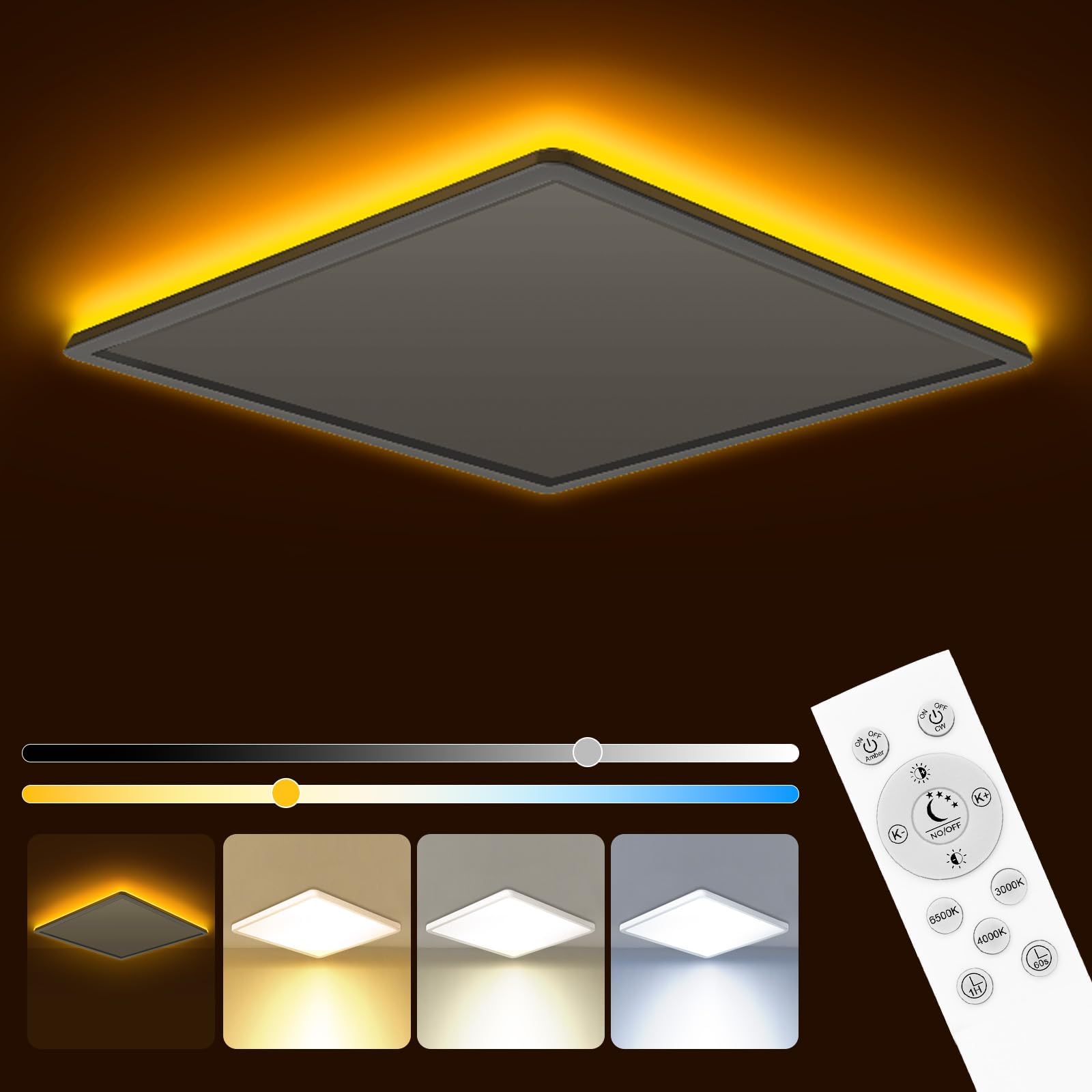 Vlakke plafondlamp Slim met led 8-lichts, wit