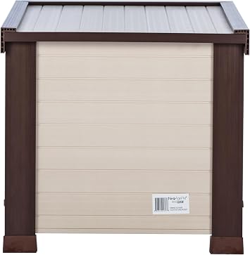 New Age Pet ECOFLEX Albany Outdoor Cat House - Weatherproof, Insulated, Elevated Floor, Dual Escape Doors, Easy Assembly, Moisture & Odor Resistant, Maple/Brown