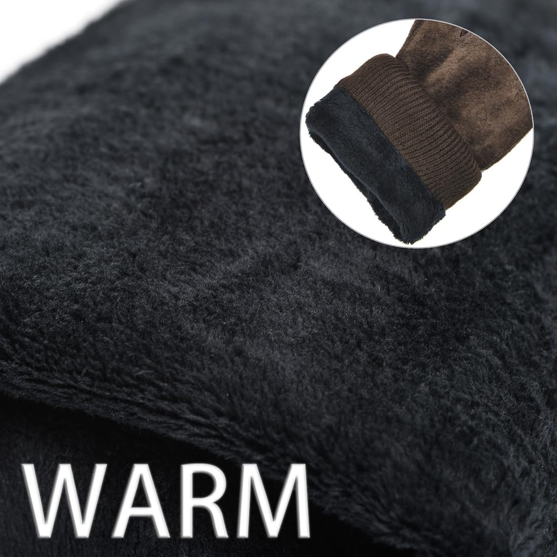 Harssidanzar Womens Winter Suede Gloves Thermal Wool Fleece Lined Outdoor Warmth SL024US - Image 6