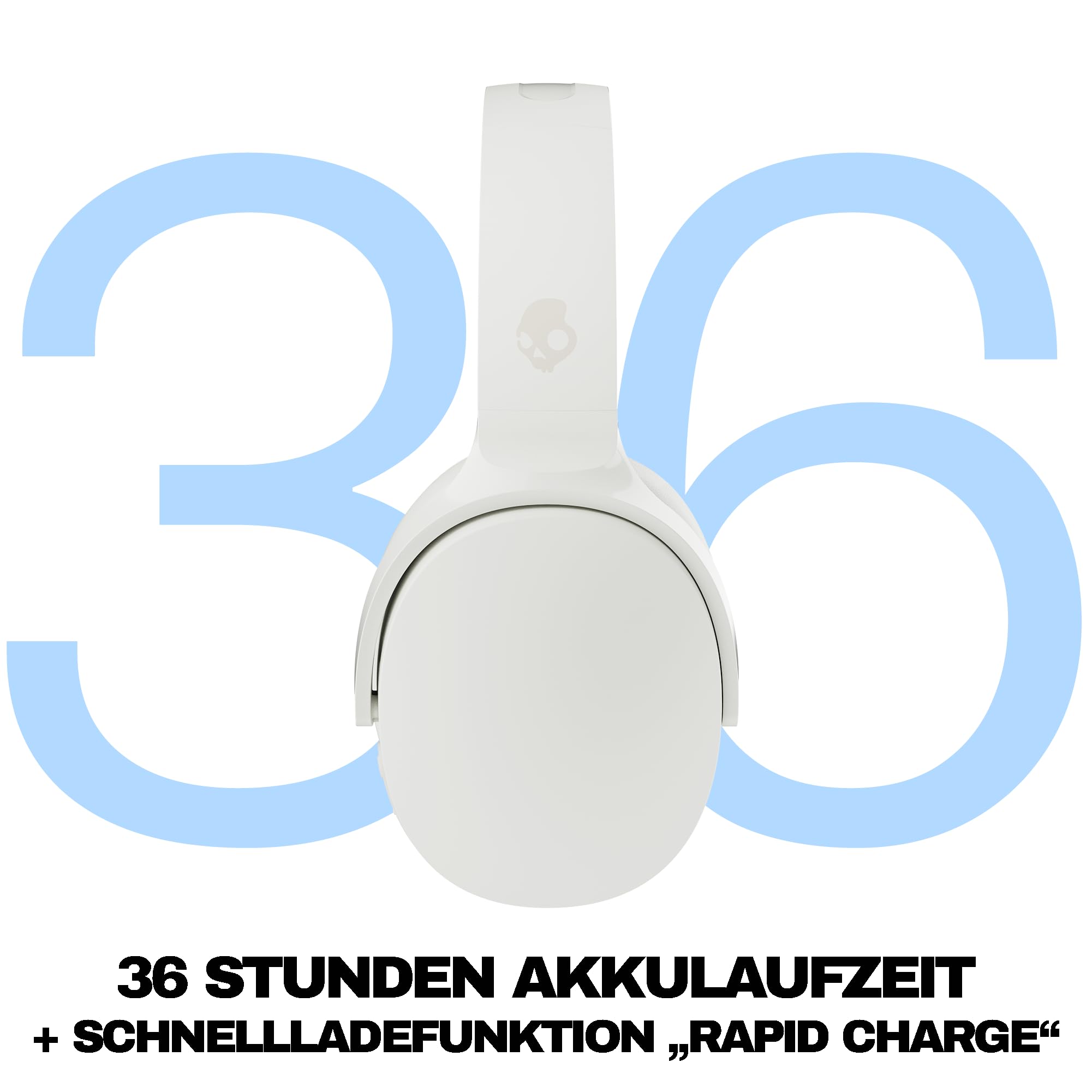 Skullcandy Hesh Evo Over-Ear Wireless-Kopfhörer, 36 Std. Akkulaufzeit, Mikro, kompatibel mit iPhone, Android und Bluetooth-Geräten - Bone – Ansicht 2