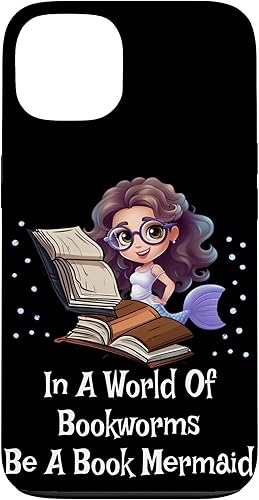 iPhone 13 lindo gafas sirena amante escuadrón dama libro lectura mundo día caso