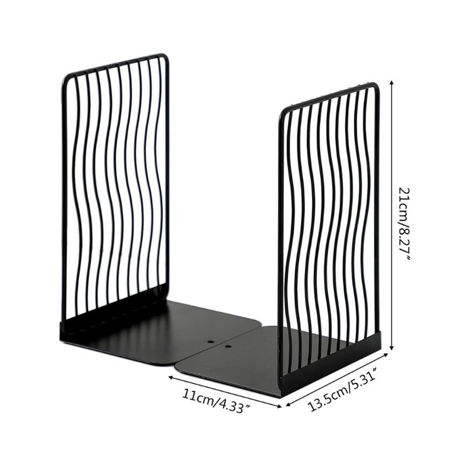 Bookends Styl skandynawski Żelazny wspornik metalowy 1 para książek i półek na książki Podpórka biurko Organizator biurowy Artykuły papiernicze Półka(Black)