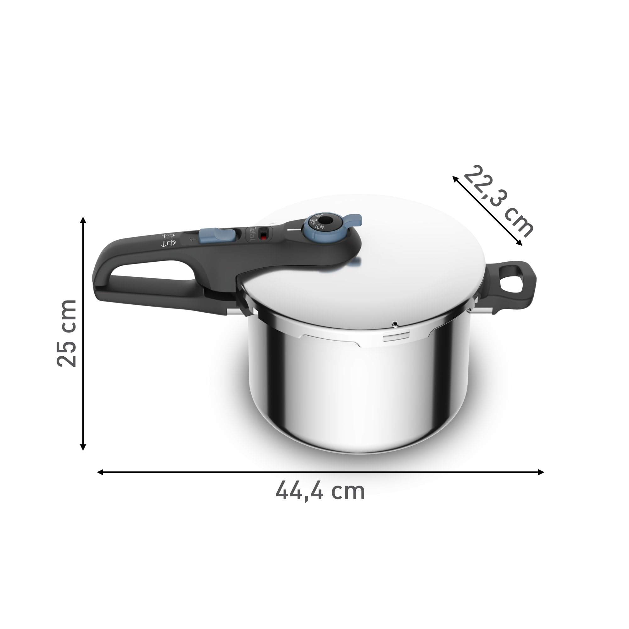 Tefal Secure Trendy Cocotte-minute 2 cuves 4et 6L, Cuisson rapide, 2 programmes, Sûr, Compatible induction P2584301