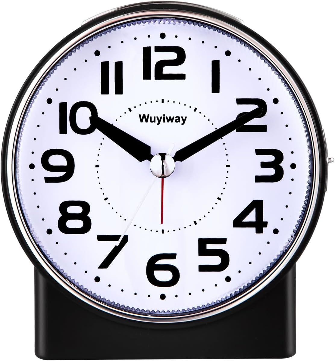 Reloj despertador analógico sin tictac de 4.3 pulgadas, lectura silenciosa para personas mayores, fácil de configurar, alarma de aumento gradual,