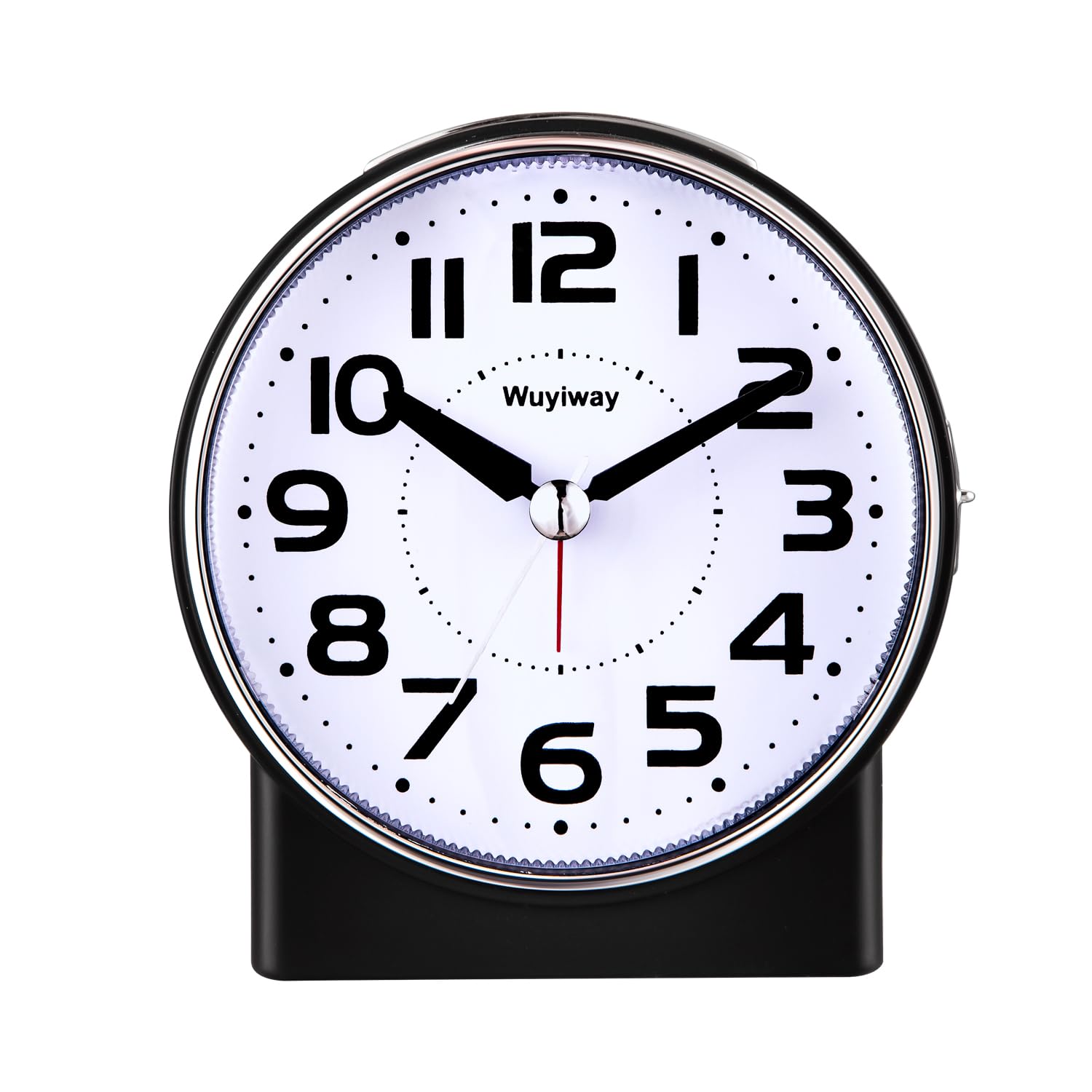 Wuyiway 4 3 No Ticking Analog Alarm Clock Silent Readable for Seniors Easy to Set Gradual Rise Alarm