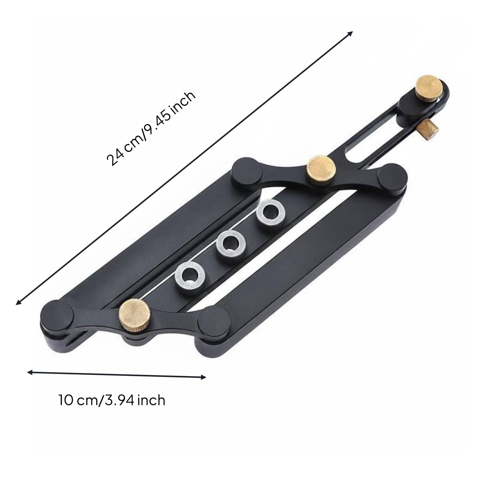 Qianly Jig Fori Tasca Allineamento Facile Maschera Fori Ciechi Regolabile Dima di Foratura per Falegnami, Corpo Principale + Punte Da Trapano + 60 Tasselli In Legno + Punte Di Centraggio
