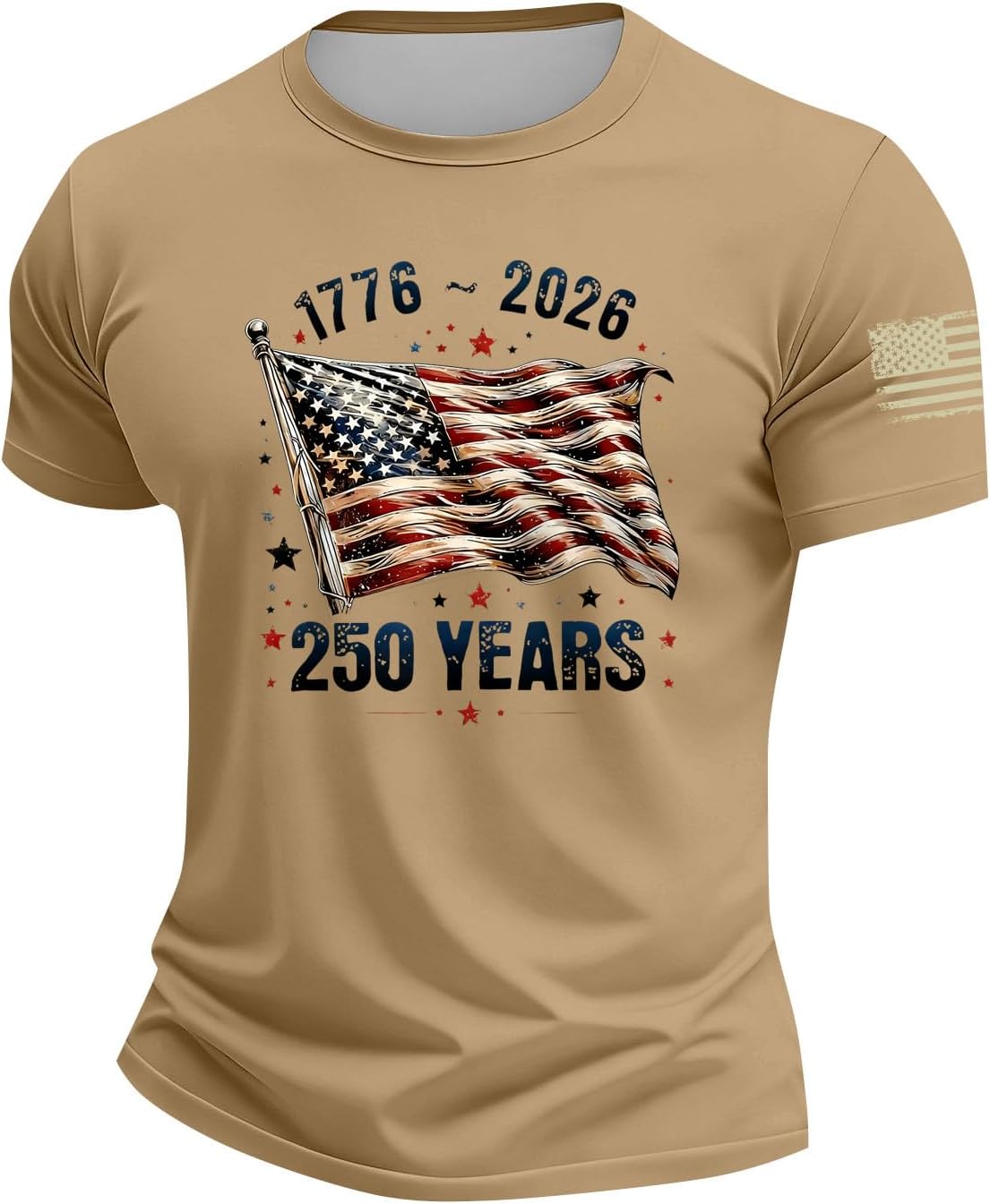 Men's American Flag T-Shirt for Men, USA Patriotic Shirt,Short Sleeve Crewneck Tee Shirts Jacket Large, M-3XL
