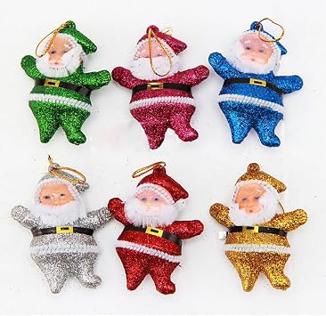 Christmas Ornaments Gift, Cute Mini Santa Claus Style Hanging Decorations for Christmas Tree Party Decorations Colorful
