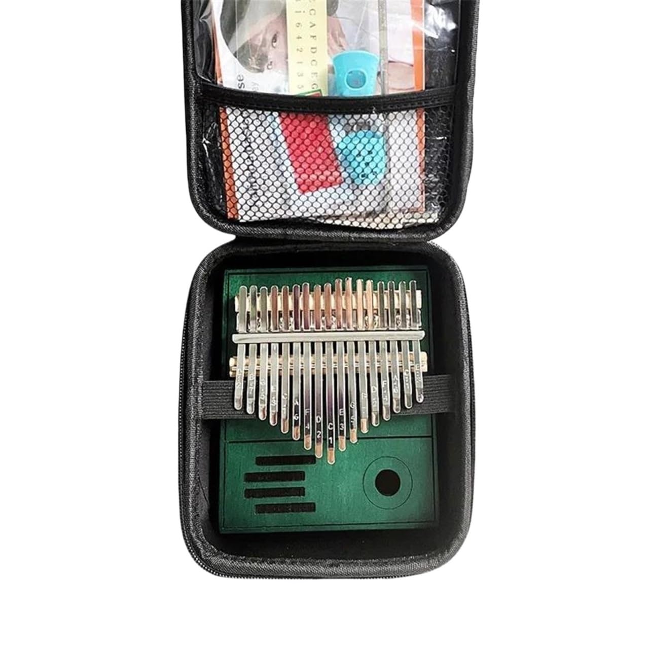 17 Tasti Kalimba Mogano Massello Africano Pollice Dito Pianoforte Suonare Con Chitarra Tastiera Strumenti Musicali In Legno(Blue with bag)