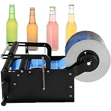 Round Bottle Labeling Machine, Manual Label Applicator for Glass Plastic and Metal Bottles, 15120 Mm Bottle Range, Supports Labels up to 160 Mm Wide, Fits Tall Bottles up to 340 Mm