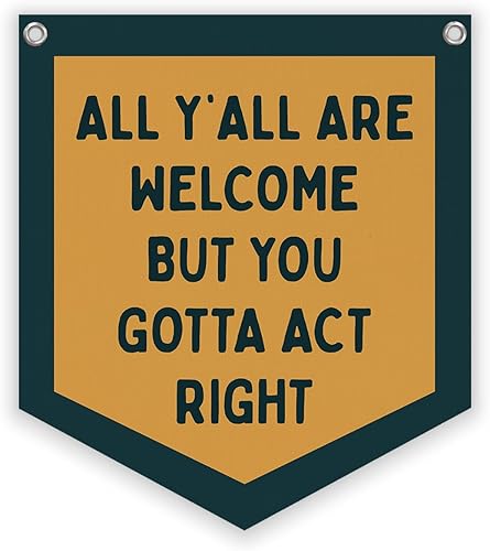 Lacama Decoración retro de pared para dormitorio universitario, pancarta retro para colgar en la pared de la universidad con texto en inglés "All