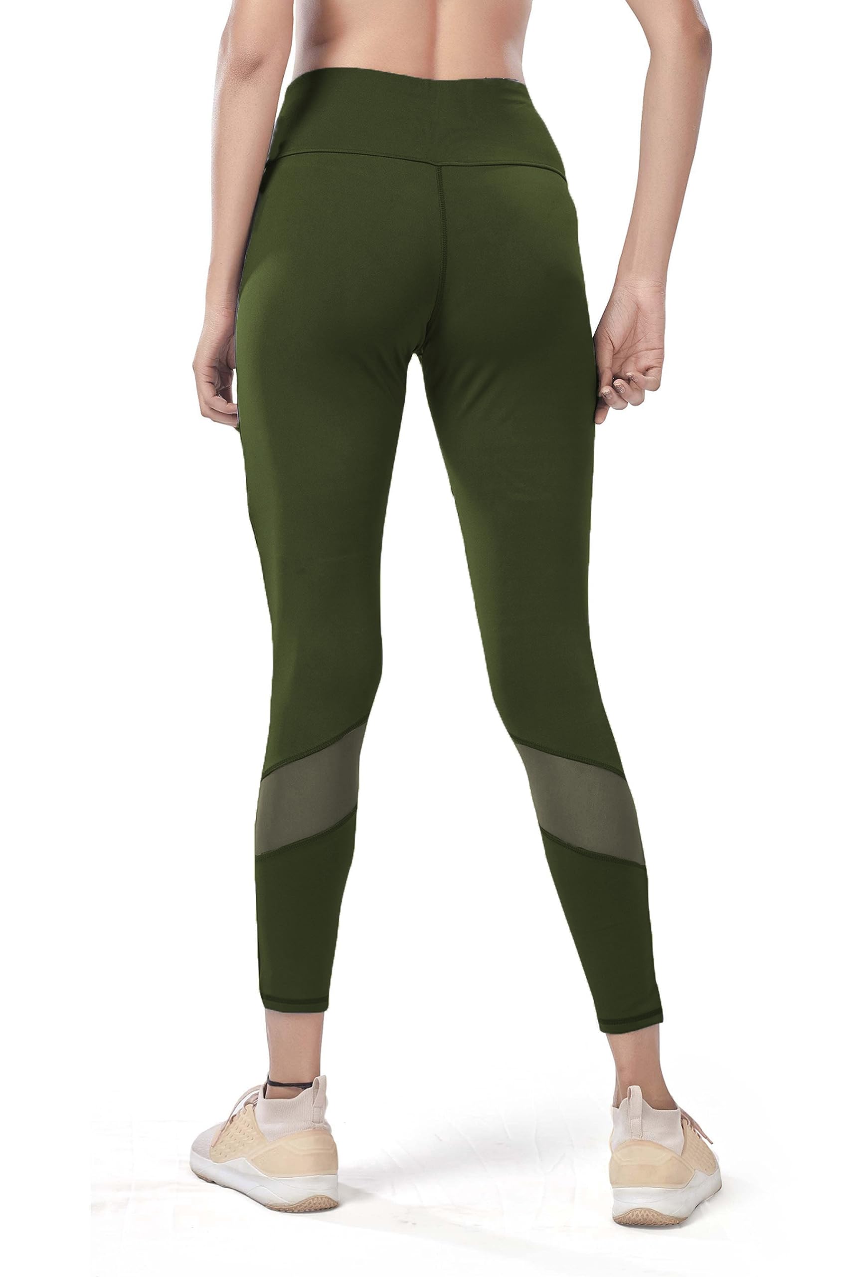 Mehrang Pantalones de yoga activos para mujer, cintura alta, con bolsillo, control de barriga, pantalones de entrenamiento, leggings de yoga elásticos en 4 direcciones